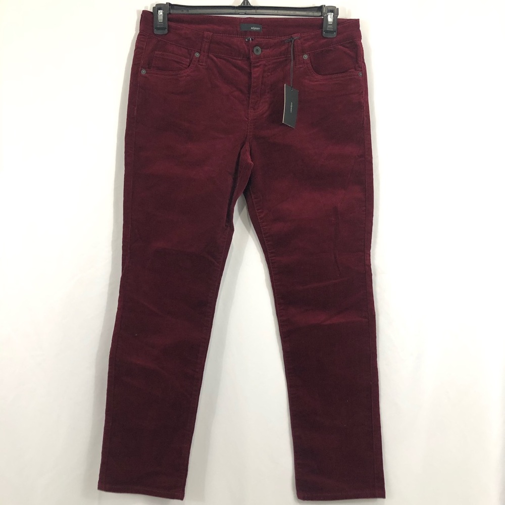 Edyson Burgundy Corduroy Straight Leg Pants